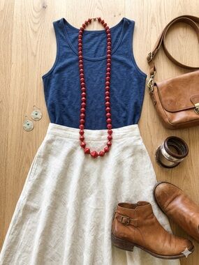 Handmade Red Paper Bead Necklace 36” Long Sustainable Eco-Friendly Boho Jewelry